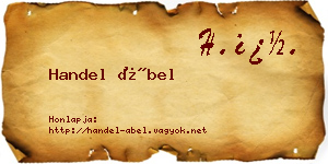 Handel Ábel névjegykártya